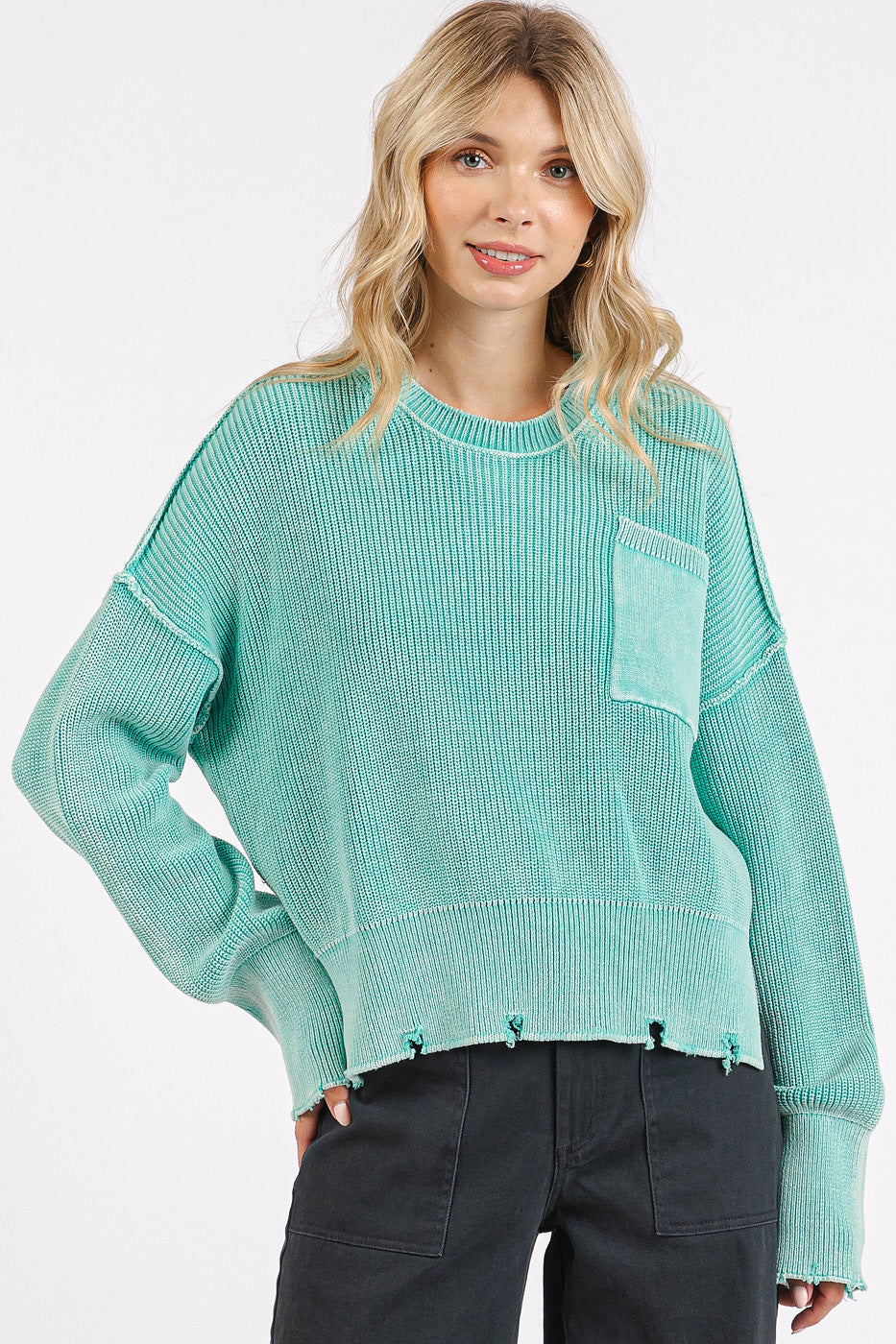 Cotton Knit Sweater - Coastal Chic Comfort