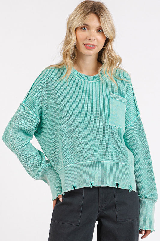 Cotton Knit Sweater - Coastal Chic Comfort