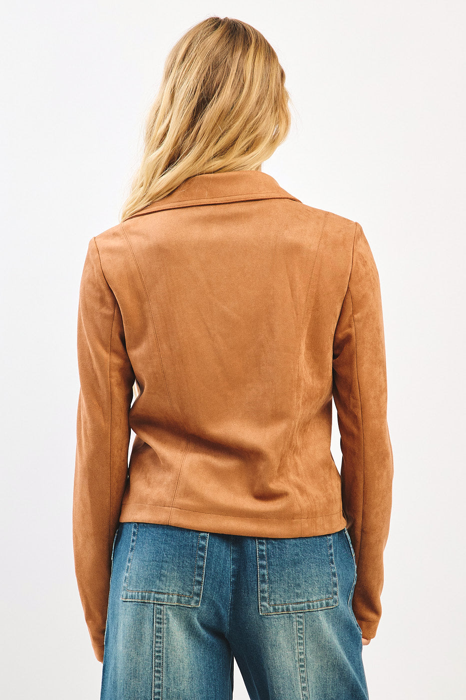 Suede Moto Biker Jacket for Coastal Style