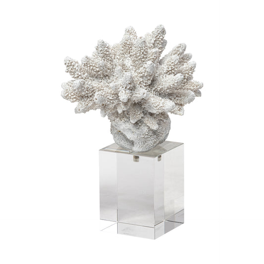 Isla White Replica Resin Coral On Clear Glass