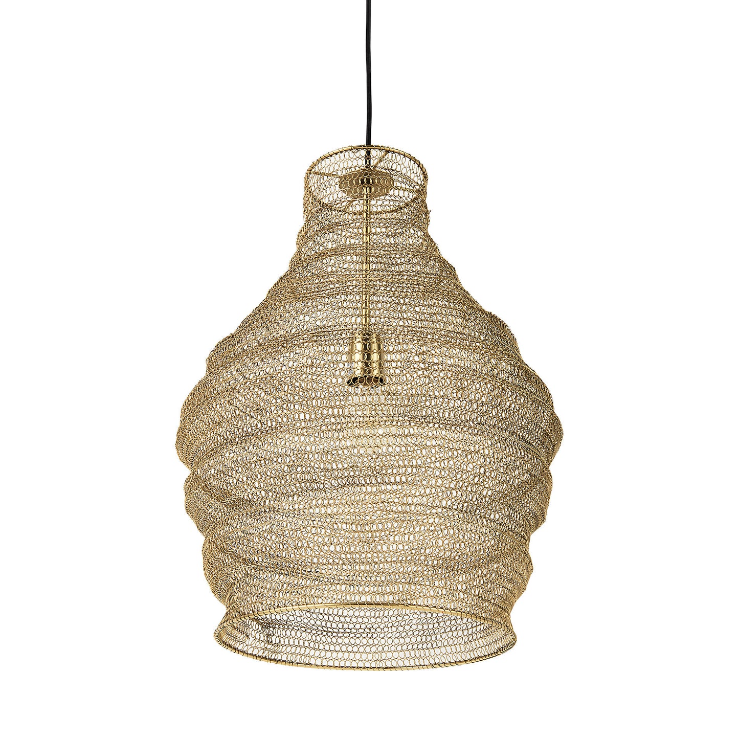 Gold Mesh and Iron Pendant Light-16.0L x 16.0W x 20.0H