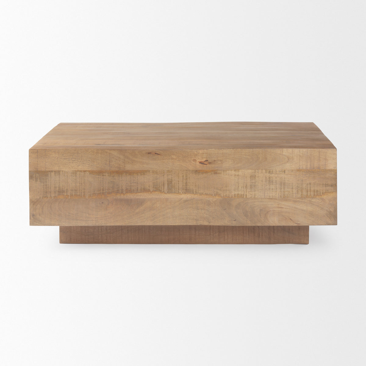 Light Brown Wood Rectangular Coffee Table