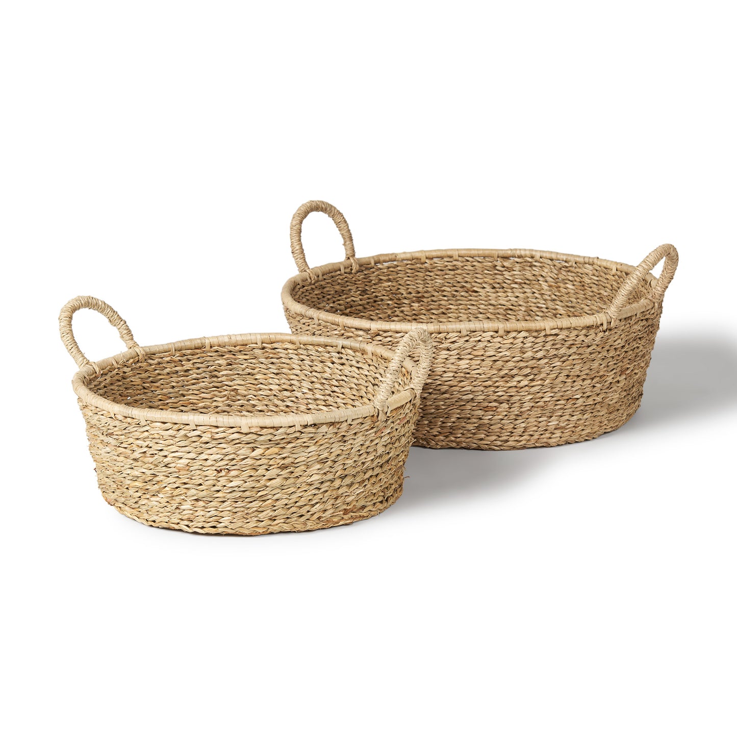 Deep Nesting Seagrass Baskets with Handles