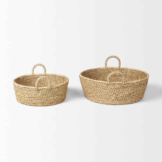 Deep Nesting Seagrass Baskets with Handles