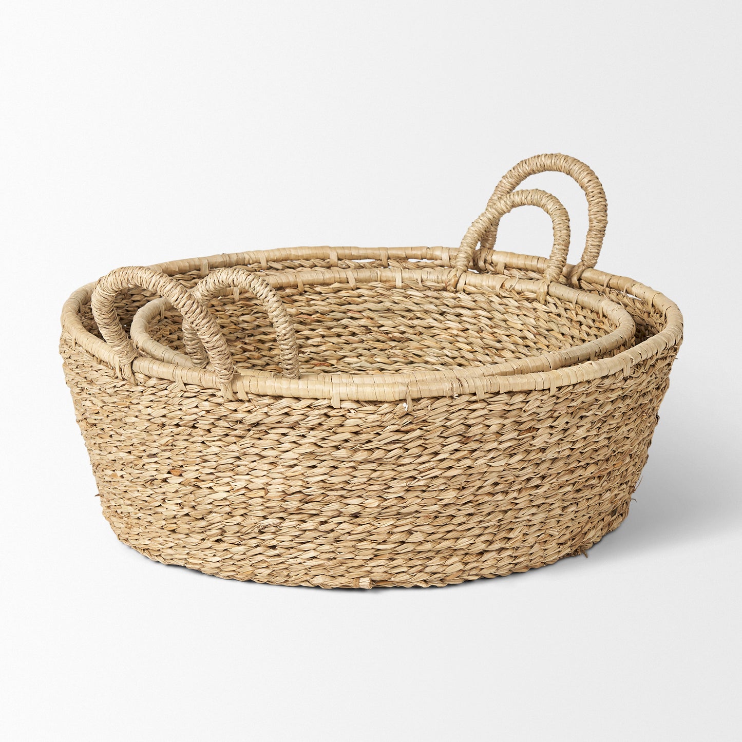 Deep Nesting Seagrass Baskets with Handles