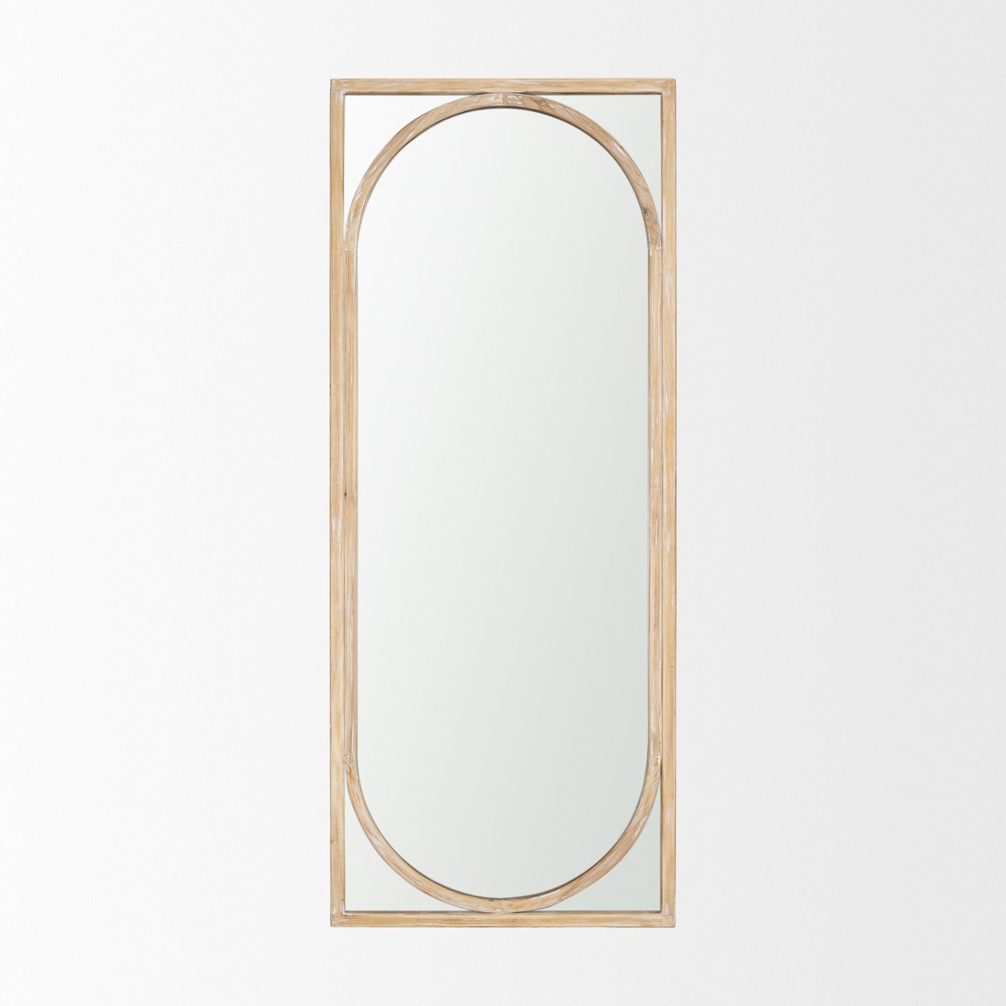 White Washed  Wood Floor Mirror 24x58