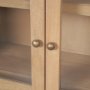 Light Brown Wood W/Glass Doors Arched Curio Cabinet