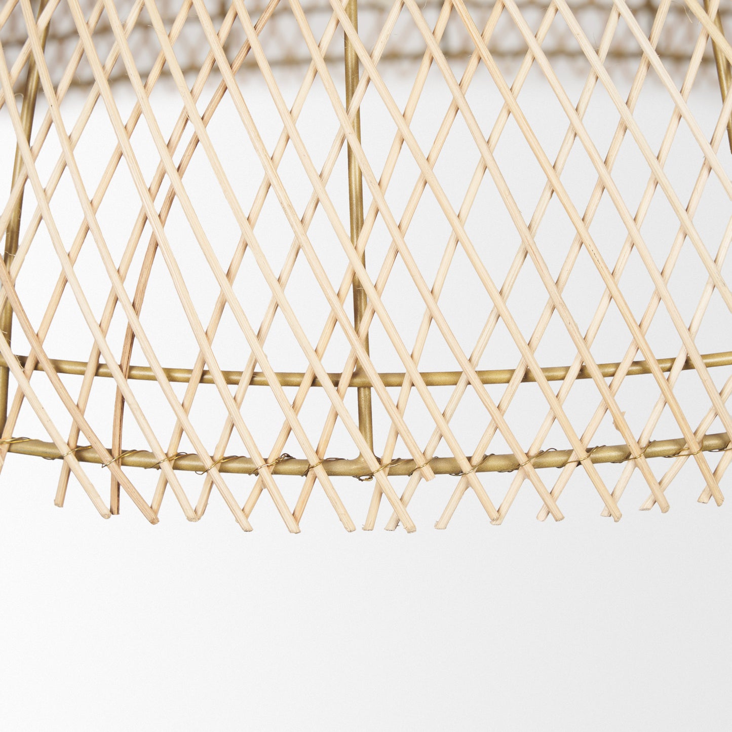 1-Light Natural Woven Rattan Dome Pendant