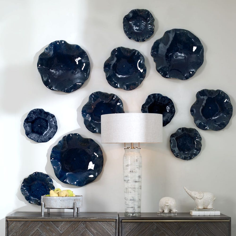 Ceramic Colbalt Indoor-Outdoor Wall Decor