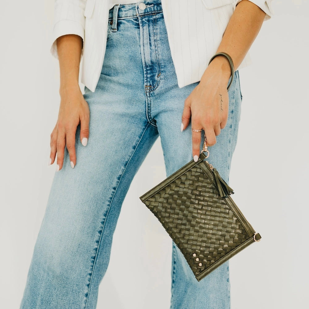 Woven Crossbody and Clutch Bag