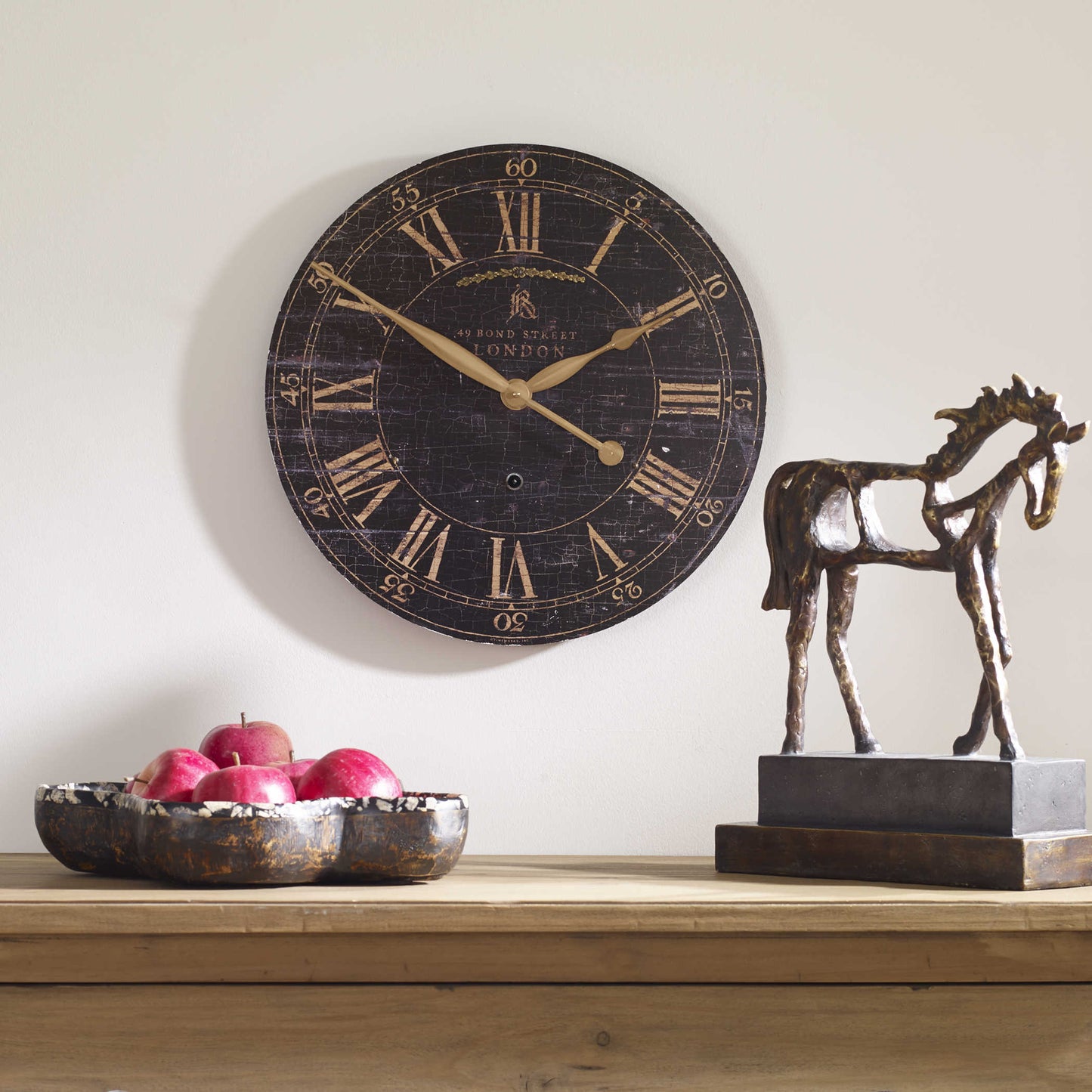 Rustic Black Weathered Clock