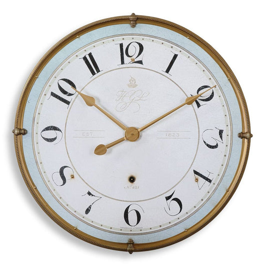 Antique Round Gold Metal Wall Clock