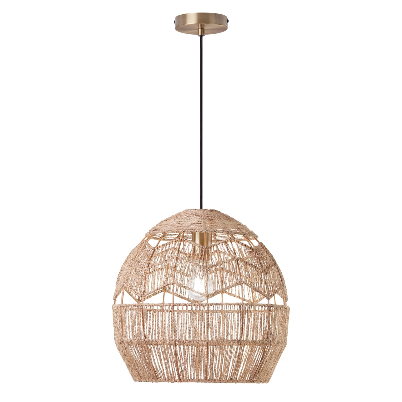 Hemp Cage Hanging Pendant Light 15.5"