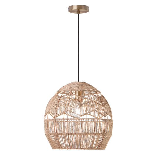 Hemp Cage Hanging Pendant Light 15.5"