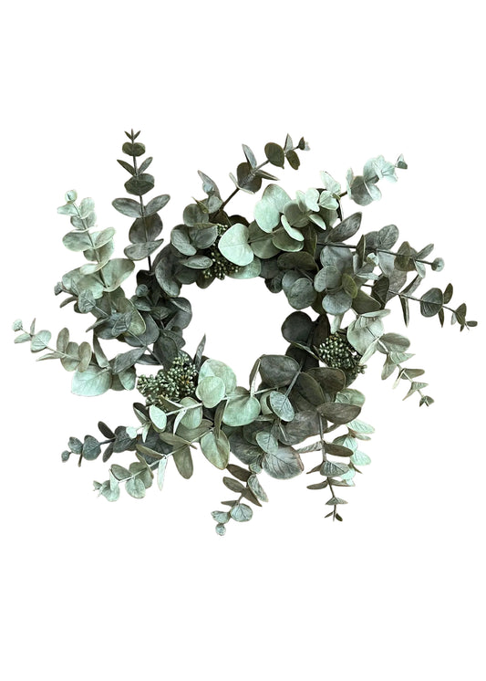 18" Sage Green Seeded Eucalyptus Wreath.