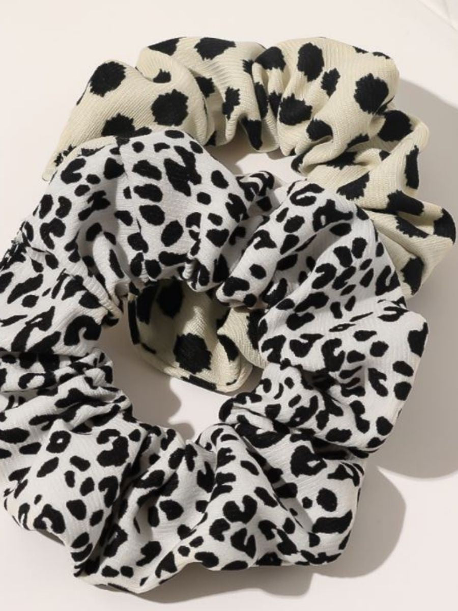 Wild Animal Print & Dots Scrunchies