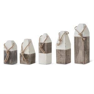 Gray and White Wooden Buoy
