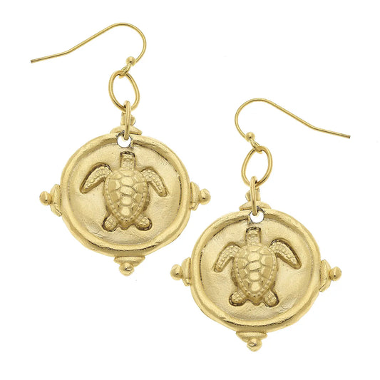 Gold Turtle Earrings