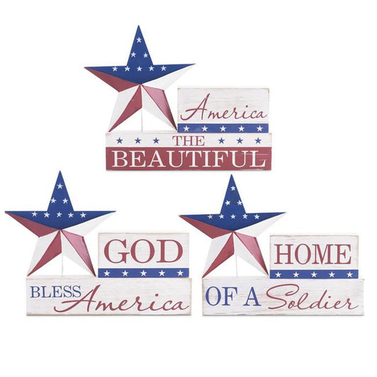 Assorted 9.75 Inch Americana Tabletops w/Side Star