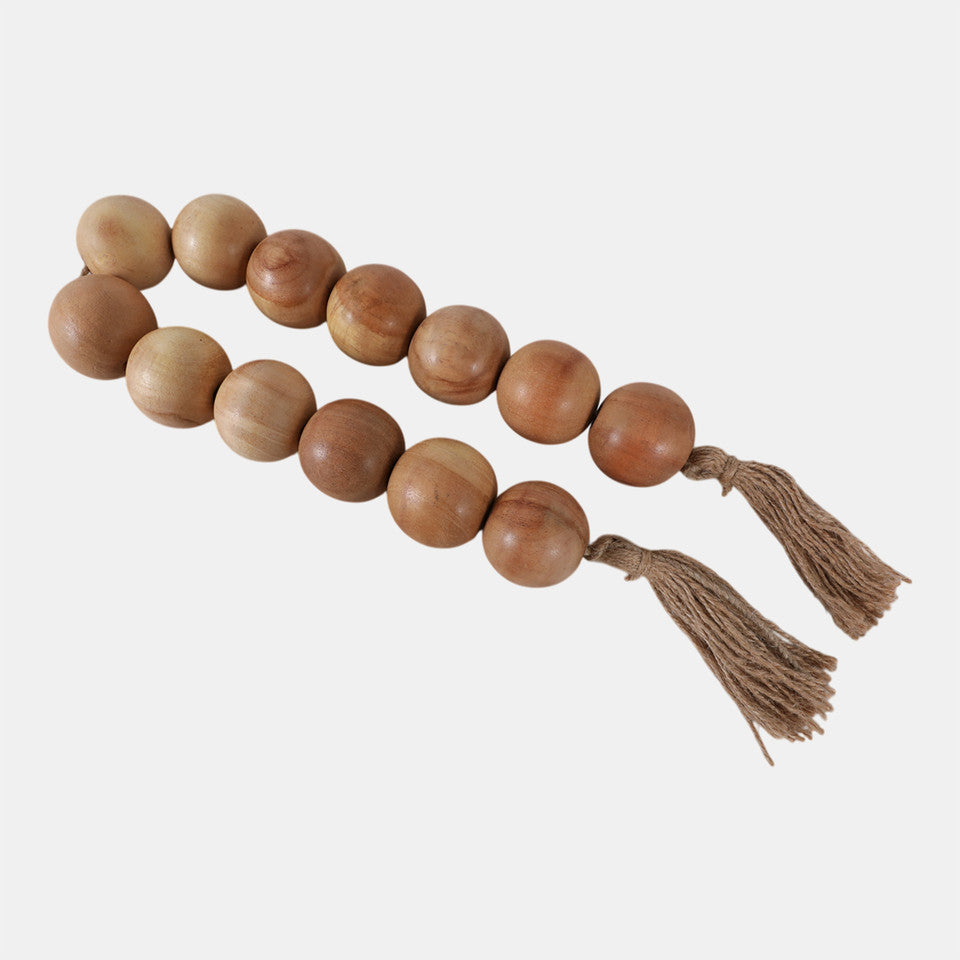 Beaded Garland W/ Tassel,natural