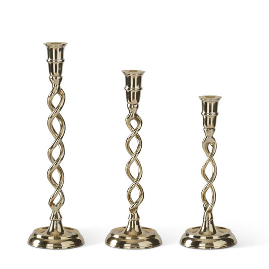 Gold Metal Twisted Taper Candleholders
