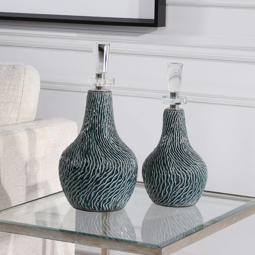 Organic Blue Swirl Bottles