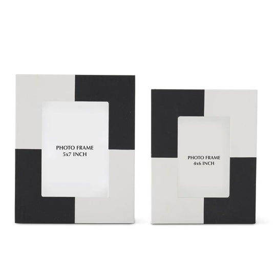 Black & White Vegan Leather Photo Frame