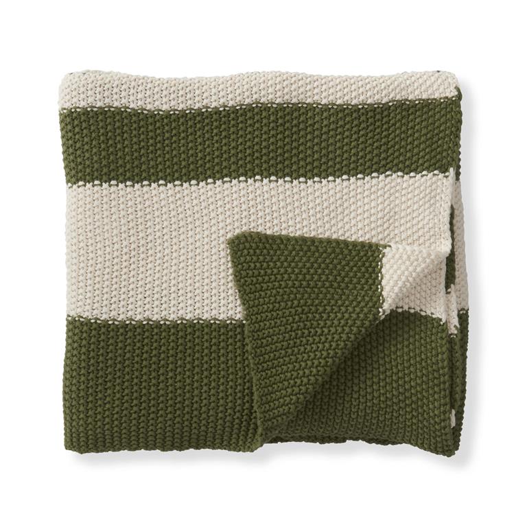 60 Inch Cotton Knit Light Striped Throw