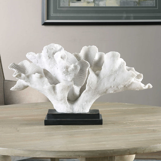 Lifelike coral in textured white