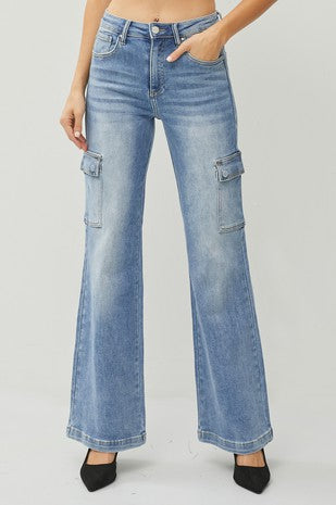 High Rise Cargo Jeans