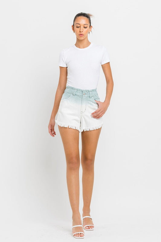 Super High Paperbag Waistband Ombre Shorts
