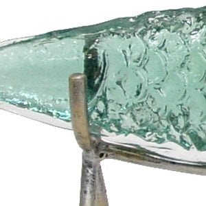 Hand-Cast recycled glass fish sculpture