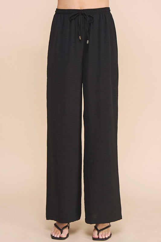 Airy Drawstring Pocketed Pants