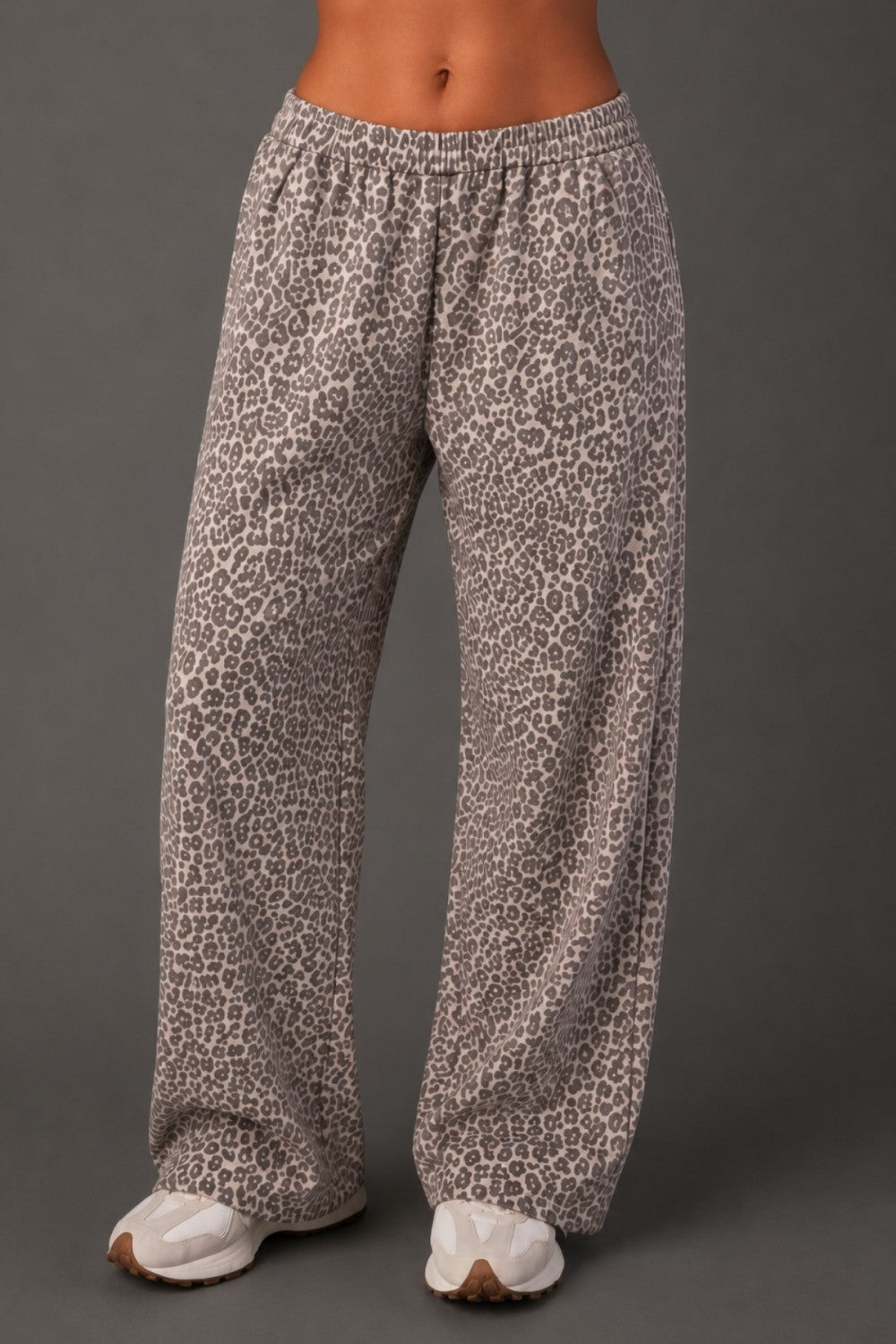 Cream & Brown Leopard Sweatpants