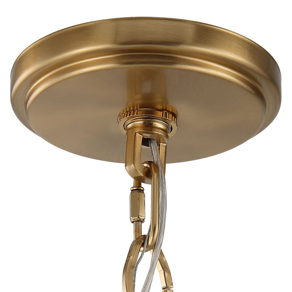 Warm Brass and Linen 8-light Chandelier