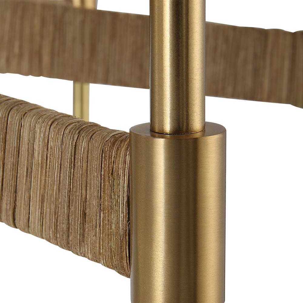 Warm Brass and Linen 8-light Chandelier
