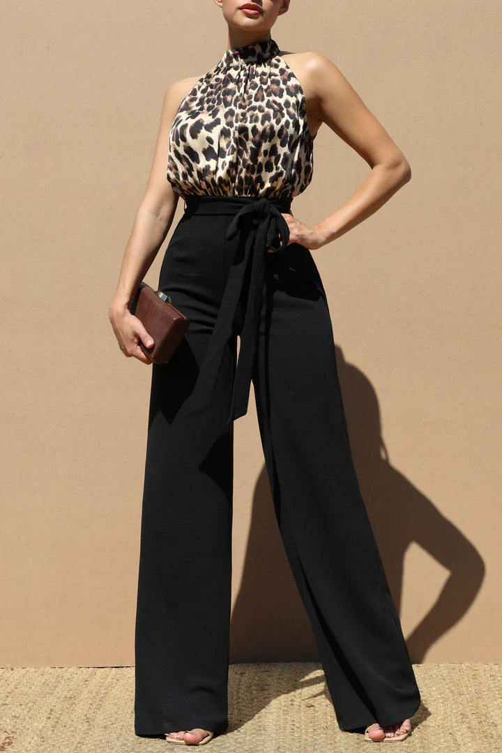 Leopard Mock Neck Jumpsuit: Elevate Your Style
