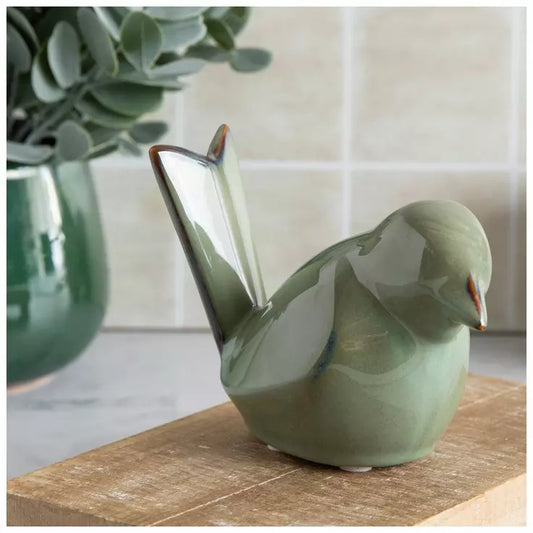 Stoneware Bird (green)