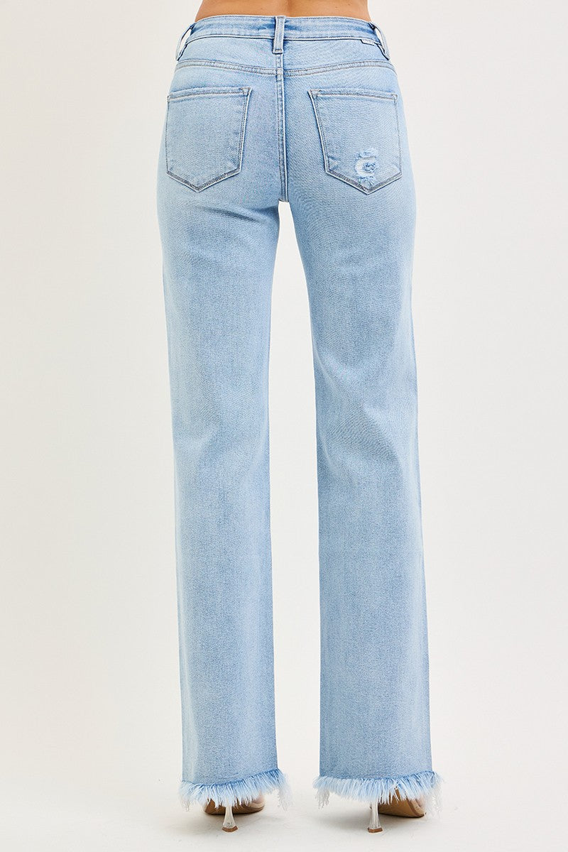 Tummy Control High Rise Long Straight Jeans