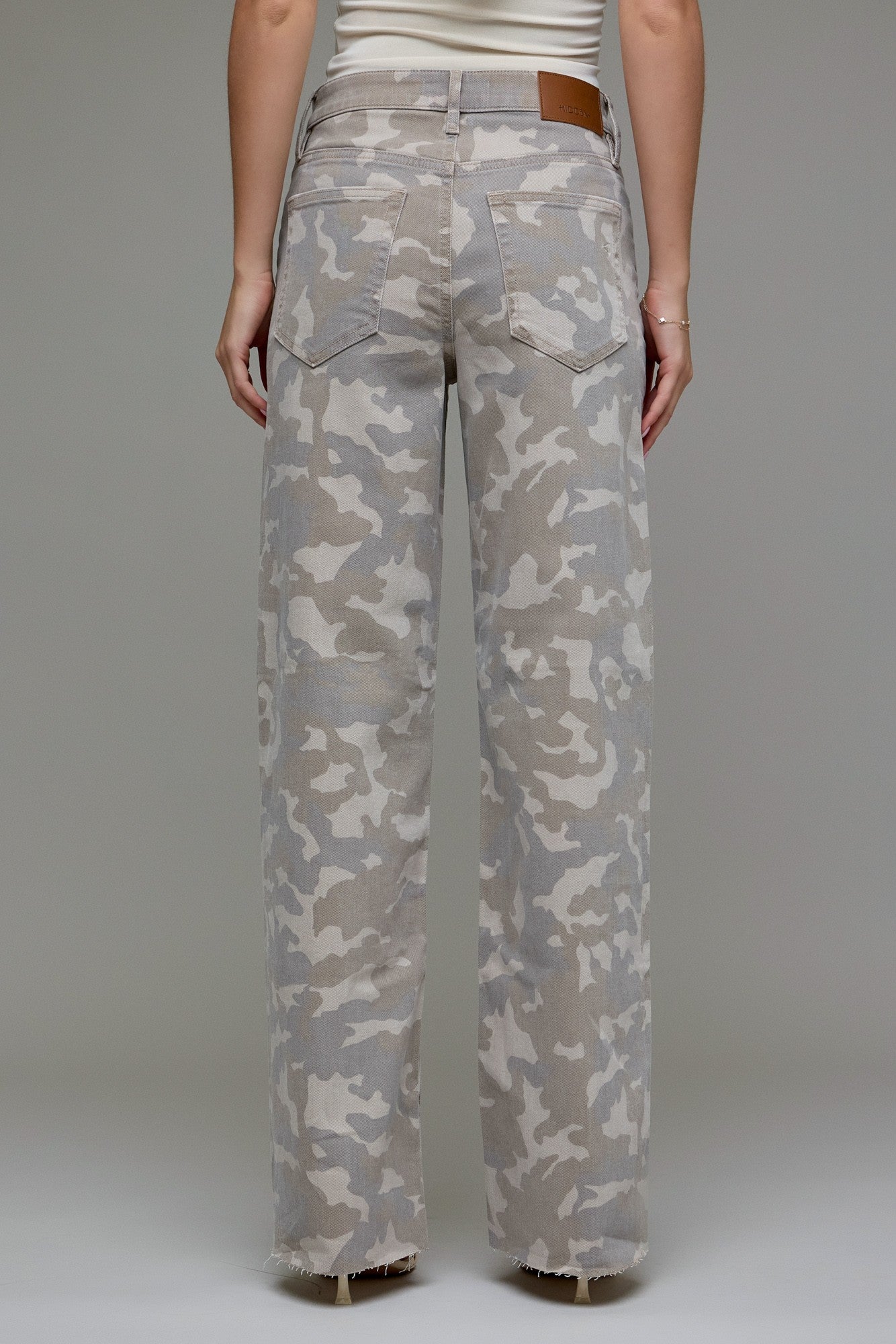 Tan Camo High Rise 31in Inseam Dad Jean