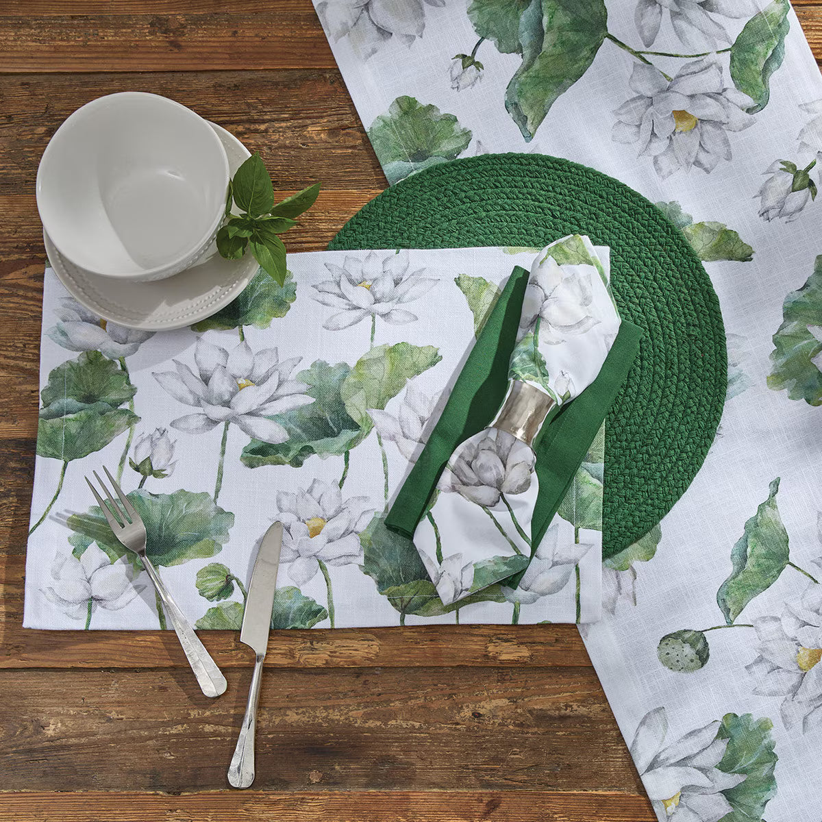 White Lotus Table Runner-72"