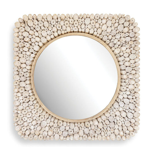 Teak Wood Square Mirror