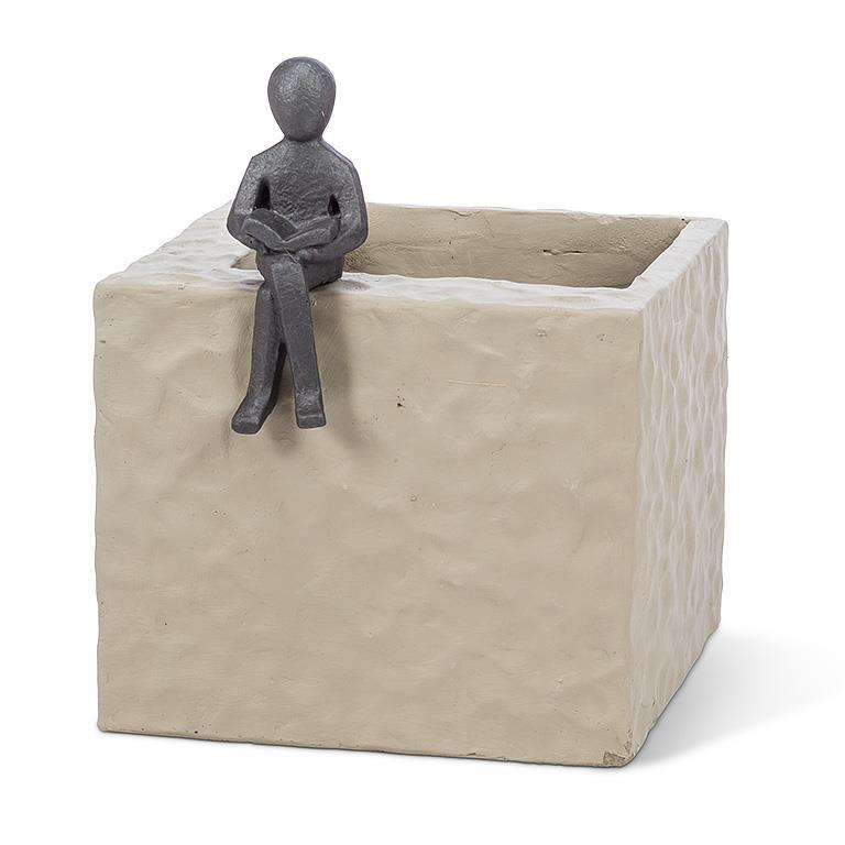Square Cement Reading Planter