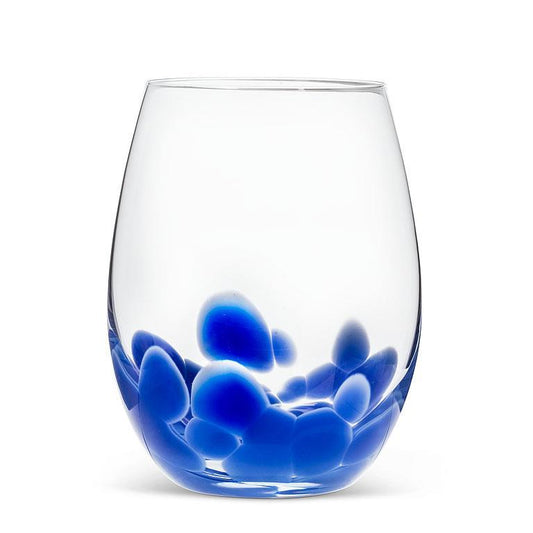 FUSED DOT STEMLESS WINE-BLUE