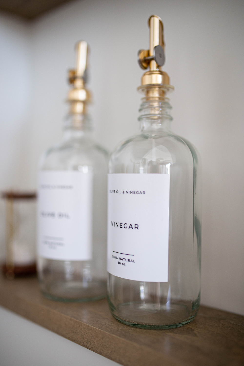 Olive & Vinegar Glass Clear Bottles