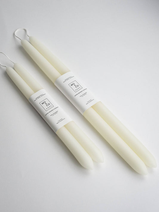 100% Beeswax Dipped Candles | Natural White