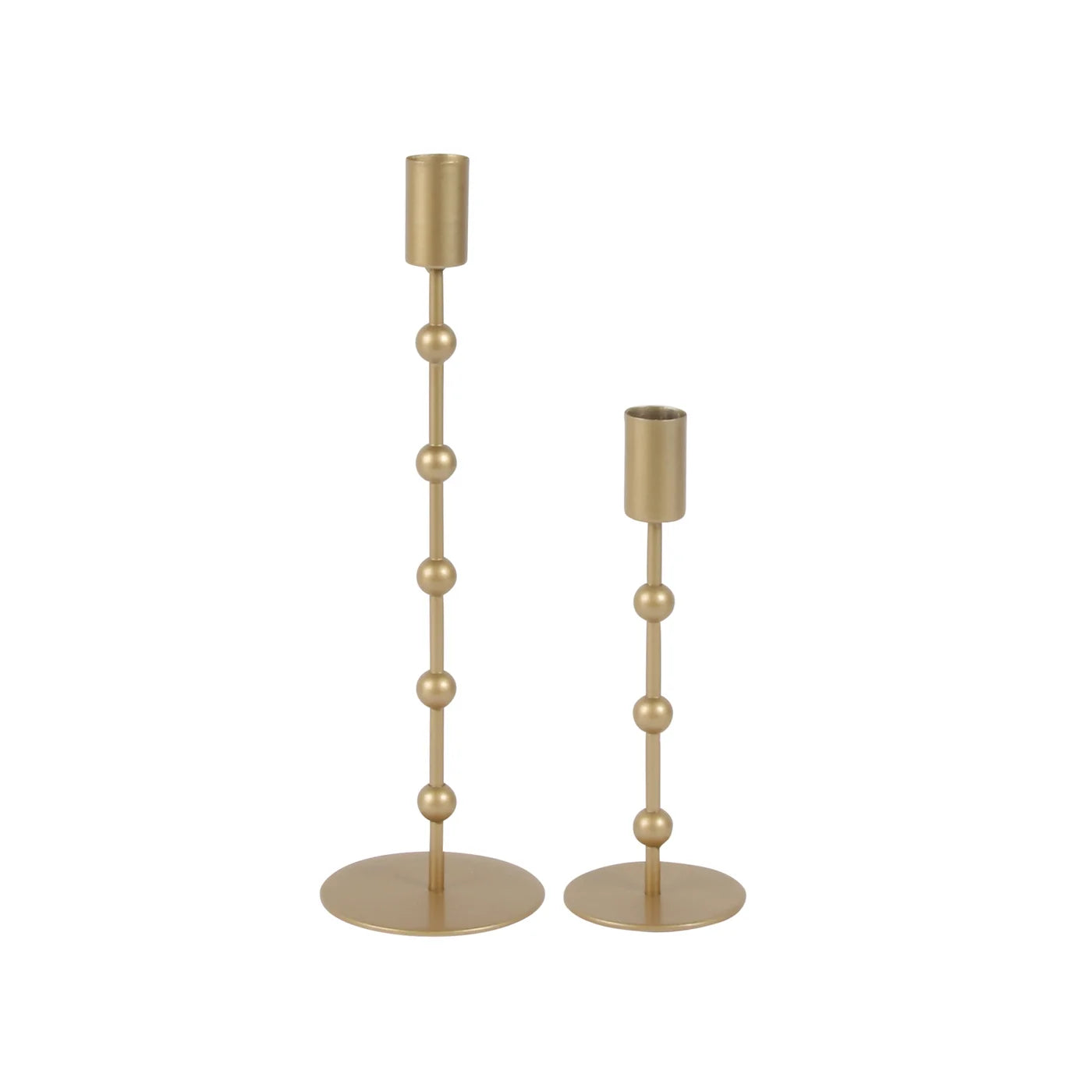 Bubble Pillar Candle Sticks Set Of 2 Gold