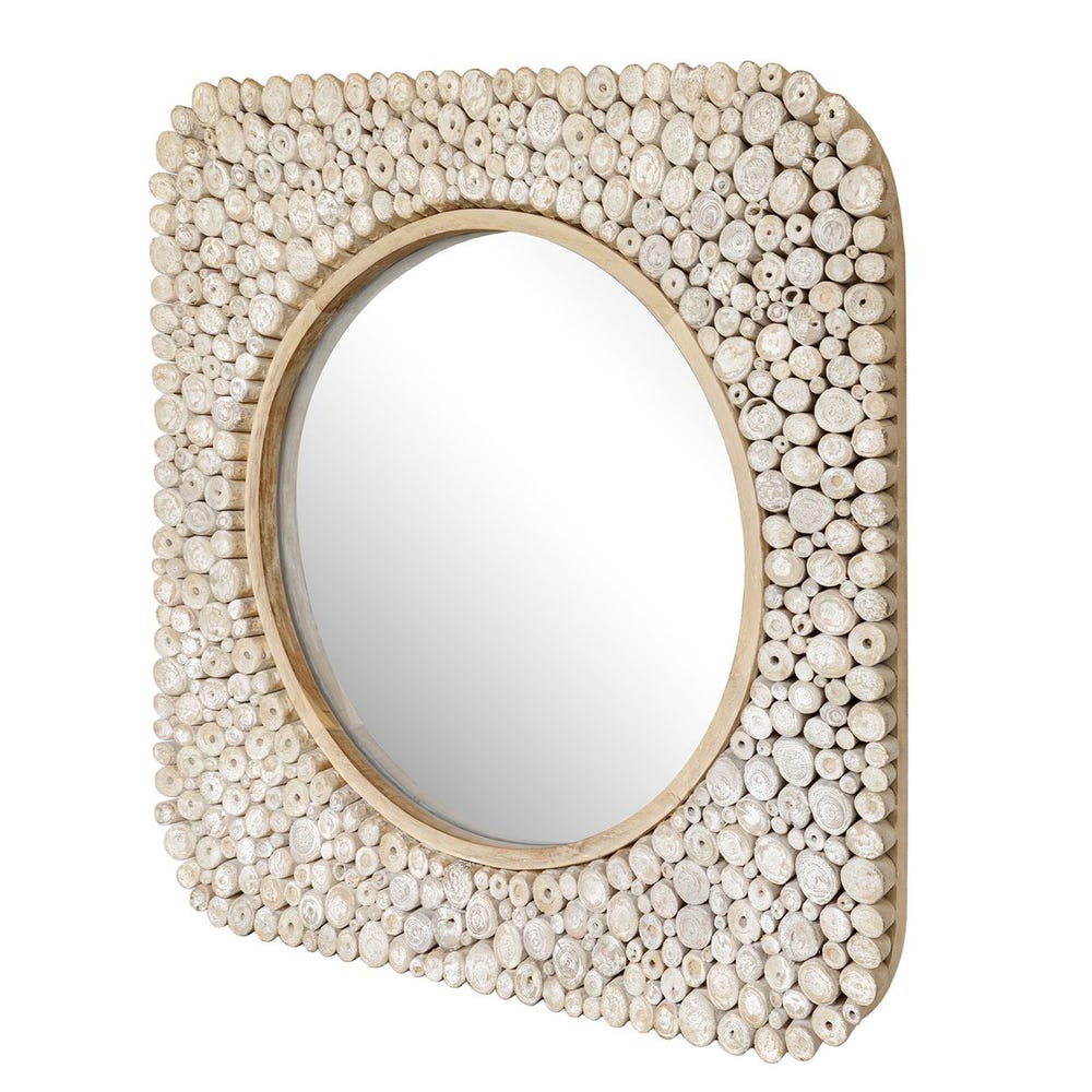 Teak Wood Square Mirror
