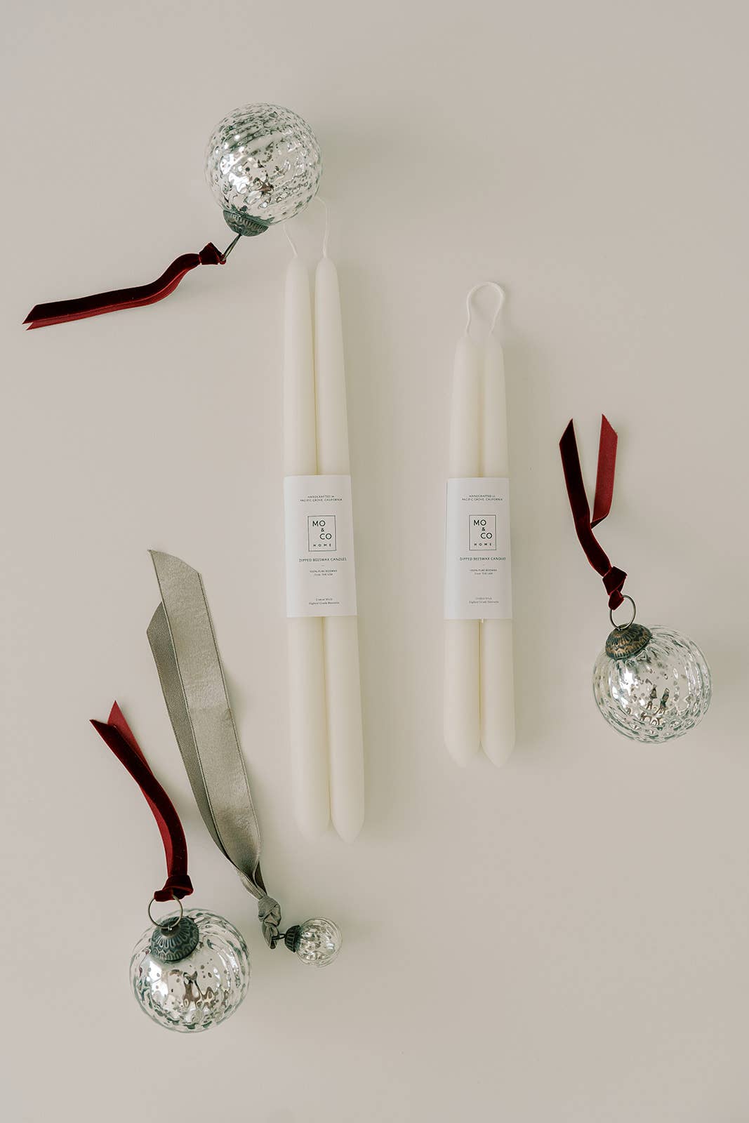 100% Beeswax Dipped Candles | Natural White