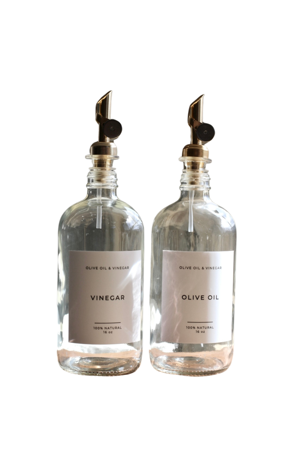 Olive & Vinegar Glass Clear Bottles